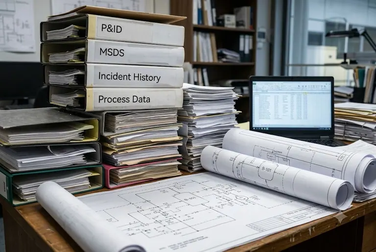Process safety documents, P&IDs and data sheets spread across many files